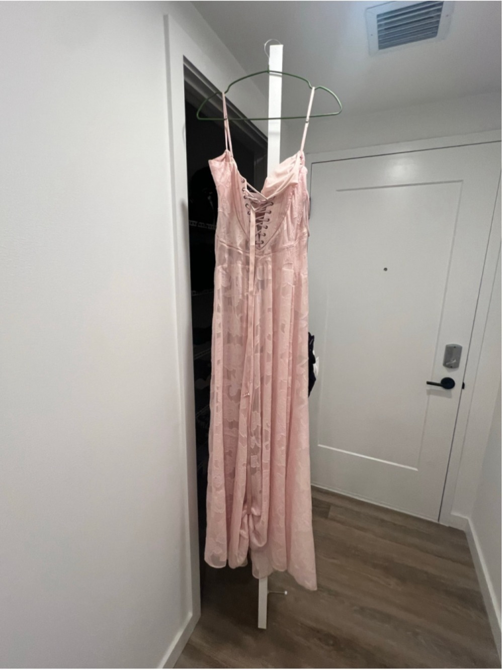 NWT House of Cb 'Seren' Soft Pink Floral Lace Back Maxi Dress Balletcore XL A/C - Picture 5 of 8